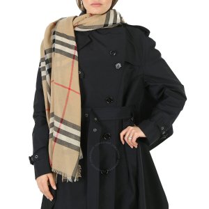 Burberry$20 off $450Archive Beige Check Wool Fringed Scarf