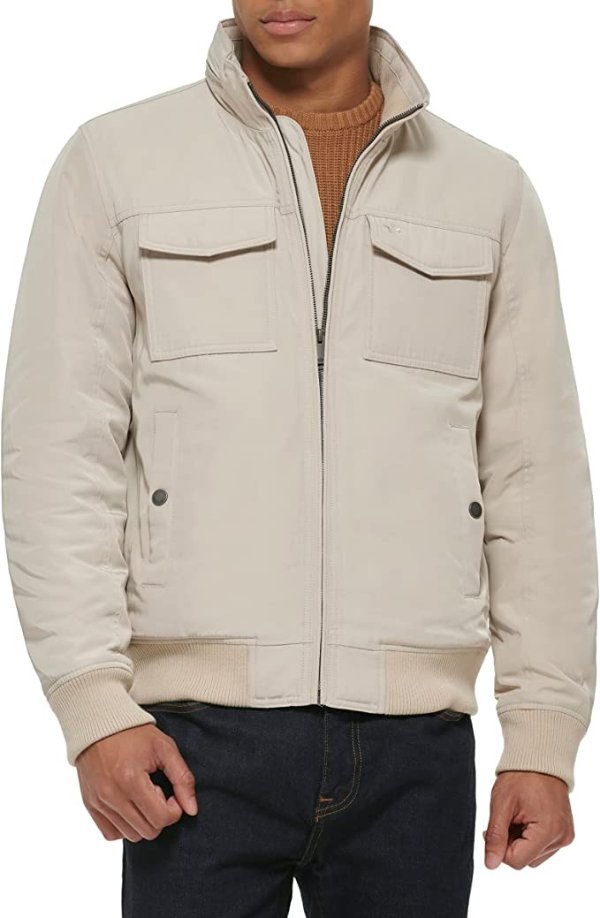 Men's Quilted Lined Flight Bomber Jacket