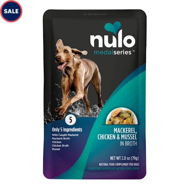 Nulo MedalSeries Mackerel, Chicken & Mussel in Broth Wet Dog Food Toppers, 2.8 oz., Case of 24 | Petco