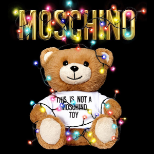 Moschino 圣诞主题小熊羊毛围巾全新上线