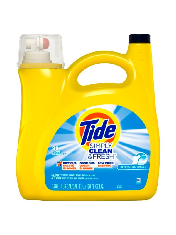 Tide Simply Clean & Fresh Liquid Laundry Detergent, Refreshing Breeze, 128 Fl Oz