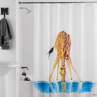 Mainstays Printed Fabric Shower Curtain 14Pc Set