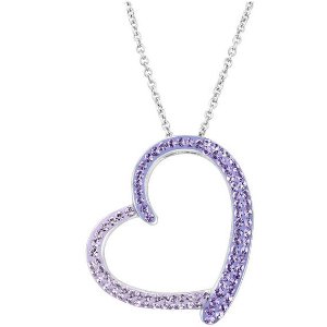 Open Heart Pendant with Swarovski Crystals