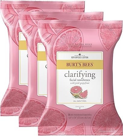 Sensitive Facial Cleansing Towelettes with Pink Grapefruit - 30 Count (Pack of 3)