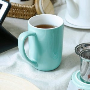 Sweese 彩色陶瓷马克杯 带盖子+滤茶器 多色可选