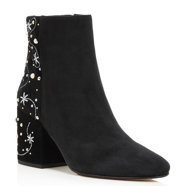 Women's Taft Embroidered Pearl Stud Booties - 100% Exclusive
