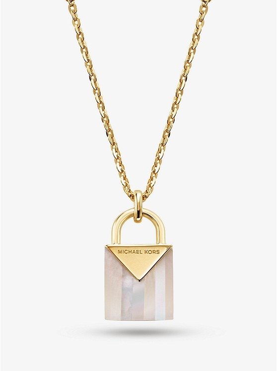 14K Gold-Plated Sterling Silver Lock Necklace