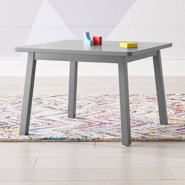Traditional Grey Wood Toddler Play Table + Reviews | Crate & Kids