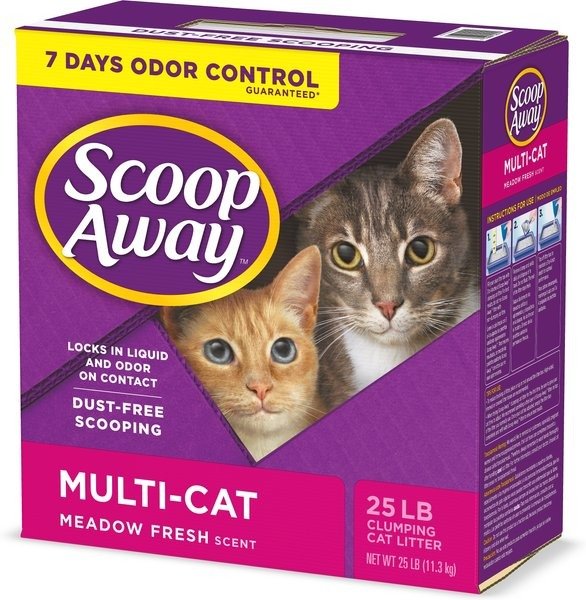 SCOOP AWAY Multi-Cat Meadow Fresh Scented Clumping Clay Cat Litter, 25-lb box - Chewy.com