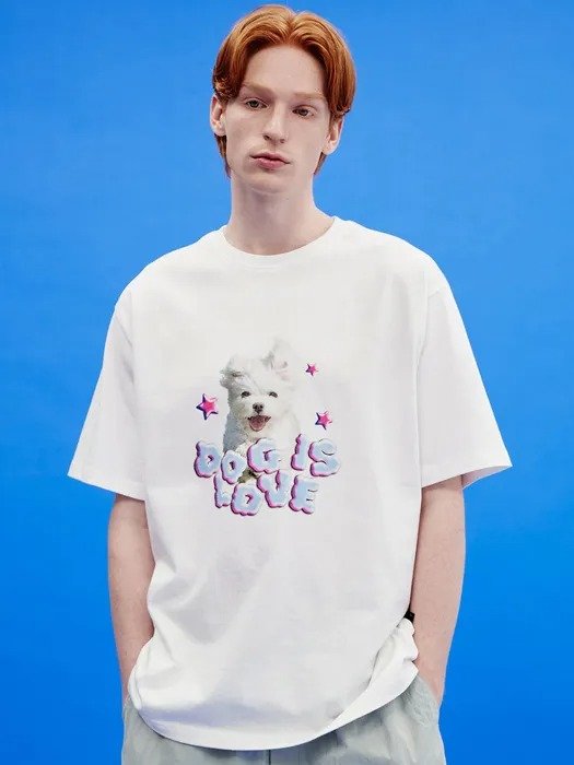Dog Is Love Cloud T-shirt_White
