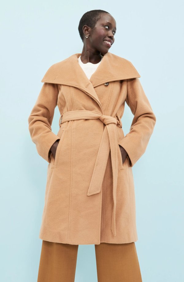 Asymmetric Wool Blend Coat