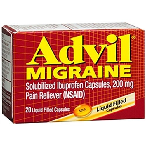 Advil Migraine Liquid Filled Capsules 20ct 200mg Advanced Medicine For Pain (Pack of 2)