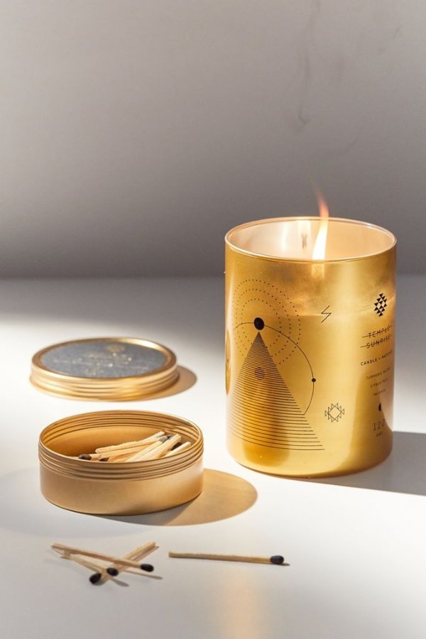 Pillar Metal Candle With Matches
