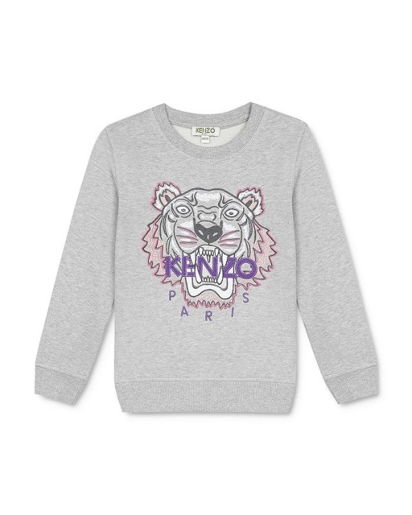 Girls' Embroidered Tiger Sweatshirt - Big Kid