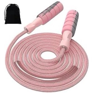 FITMYFAVO Jump Rope Cotton Adjustable Skipping Weighted jumprope