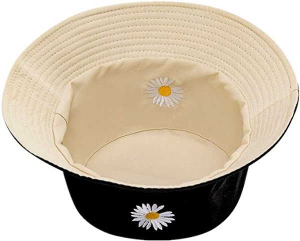 As Seen On TV Flower Reversible Bucket Hat Summer Travel Beach Sun Hat Emboridery for Women Men