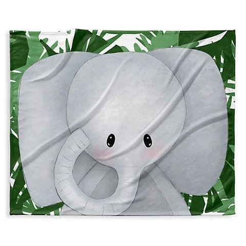 大象图案 绒毯