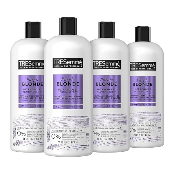 Purple Blonde Conditioner 4 Count for Blonde & Silver Hair Formulated with Ultra-Violet Neutralizer Technology 28oz
