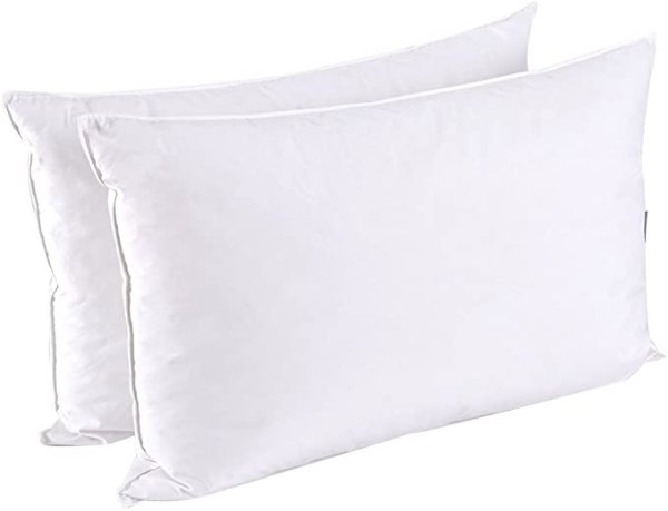 Down Feather Pillows For Sleeping, Queen, Duck Down
