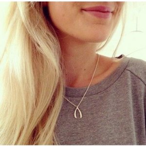 Sterling Silver Wishbone Pendant Necklace