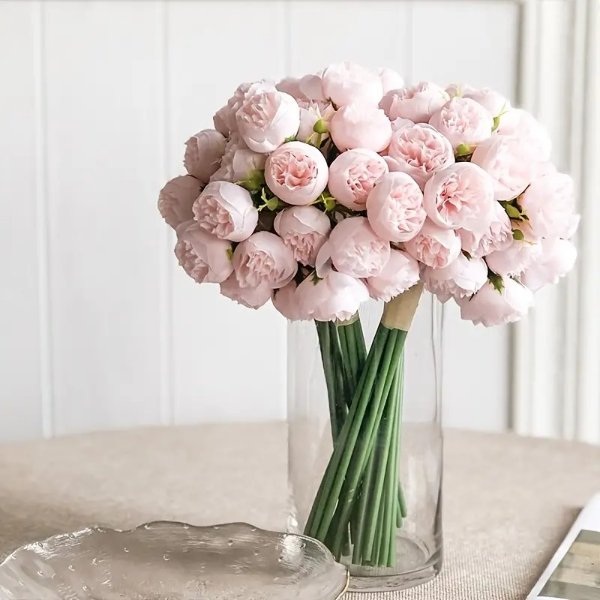 1 Bouquet Pearl Rose Flower Bouquet Room Decor Home Decor - Temu