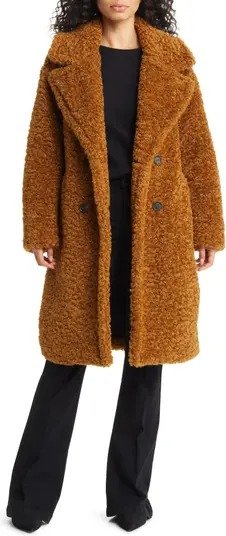 Double Breasted Faux Fur Teddy Coat