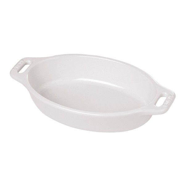 Ceramics 6.5-inch Oval Baking Dish - White