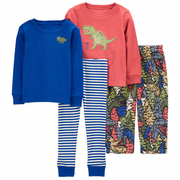 Carters Kids 4-piece Pajamas, Dino