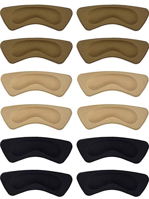 6 Pairs Heel Cushion Pads Heel Shoe Grips Liner Self-Adhesive Shoe Insoles Foot Care Protector (Multicolor)