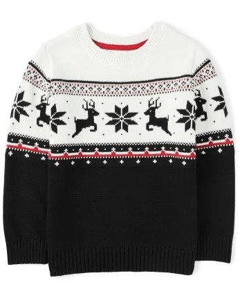Boys Long Sleeve Reindeer Fairisle Sweater - Reindeer Cheer | Gymboree
