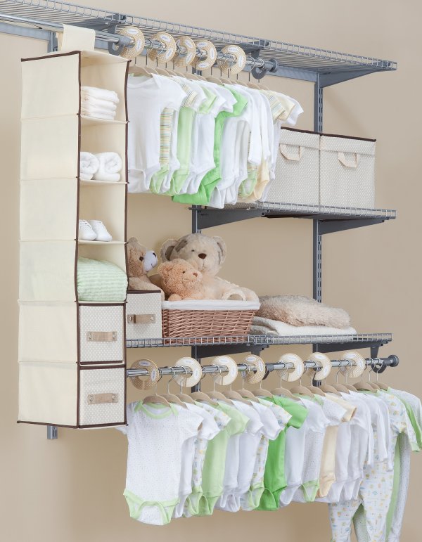 Nursery Storage 48 Piece Set - Easy Storage/Organization Solution - Keeps Bedroom, Nursery & Closet Clean, Beige