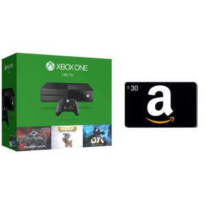 Xbox One 1TB 主机 - 3 游戏 + Amazon.com $30 礼品卡