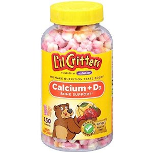 L'il Critters Calcium Gummy Bears with Vitamin D3, Fun Swirled Flavor, 150 Count