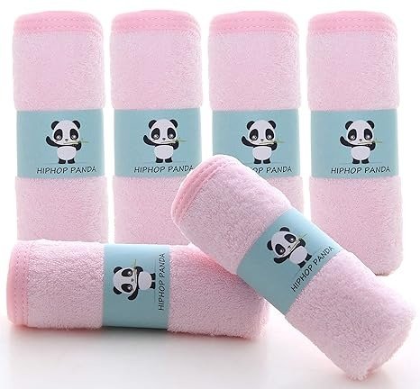 Bamboo Baby Washcloths - Hypoallergenic 2 Layer Ultra Soft Absorbent Bamboo Towel - Newborn Bath Face Towel - Natural Reusable Baby Wipes for Delicate Skin -Baby Registry as Shower (Pink, 6 Pack)