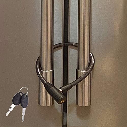 Urban August Child-Proof Refrigerator Lock with Keys - Cable Lock for French Door Fridge, Bike, Stroller, & Helmet - Cabinet Lock for Kids & Adults