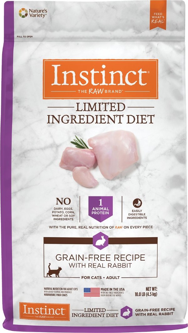 by Nature's Variety Limited Ingredient Diet Grain-Free Recipe with Real Rabbit Dry Cat Food, 10-lb bag - Chewy.com