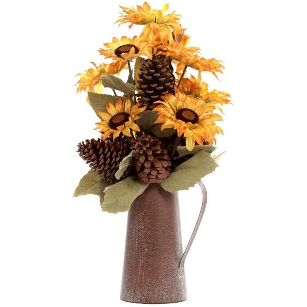 24 in. Harvest Sunflower and Pinecone Arrangement