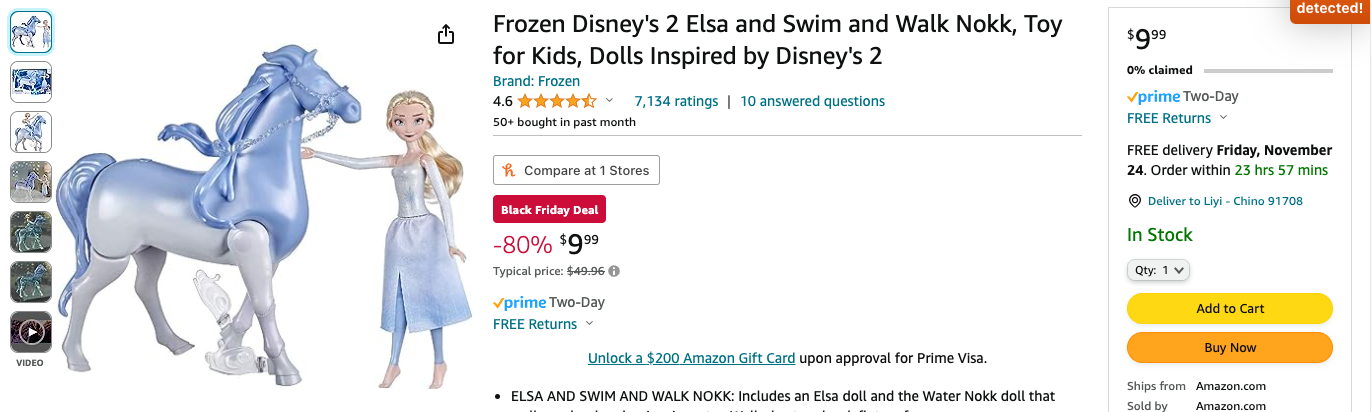 Frozen Disney's 2 Elsa and Swim and Walk Nokk, Toy for Kids, Dolls Inspired by Disney's 2