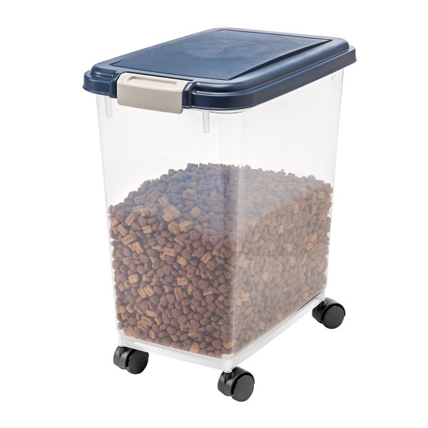 IRIS USA 密封带滚轮猫粮狗粮储藏盒，也可装大米