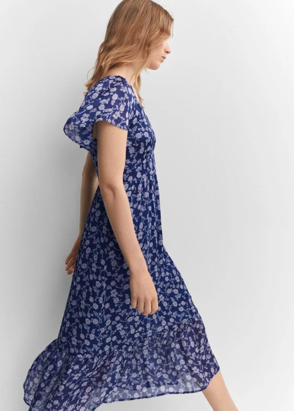 Midi floral dress - Women | Mango USA