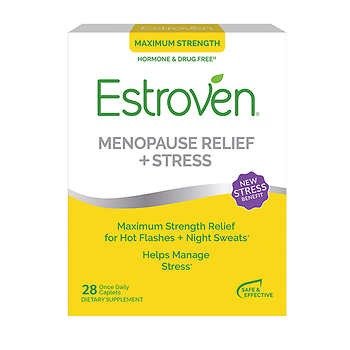 Estroven Maximum Strength Menopause Relief + Stress, 60 Caplets