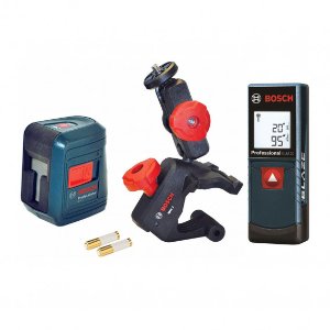 BOSCH GLL-2-CP Laser Measure and Self-Leveling Cross-Line Combo Kit
