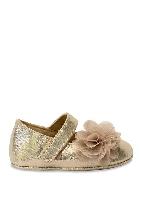 Baby Girls Shimmer Flower Ballet Shoes