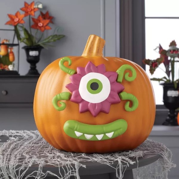 Spooky Flower Face Pumpkin Push-In Halloween Decorating Kit - Hyde &#38; EEK! Boutique&#8482;