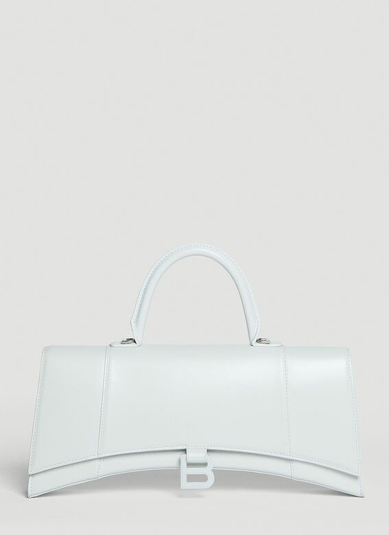 Hourglass Stretch Top Handle Bag in White