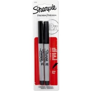 Sharpie Permanent Markers, Fine Point, Black, 2 Pack (30162PP)