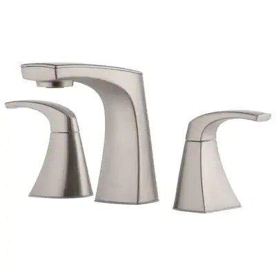 Pfister Karci Spot Defense Brushed Nickel 2-Handle Widespread WaterSense Bathroom Sink Faucet with Drain at Lowes.com