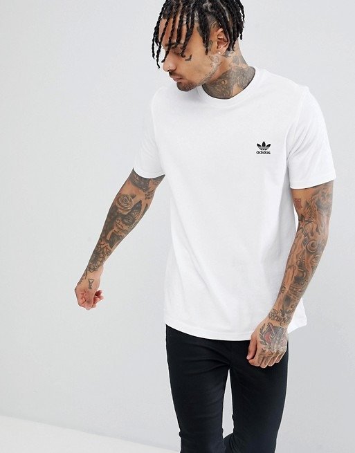 adidas Originals adicolor T-Shirt With Embroided Logo In White CW0712 at asos.com