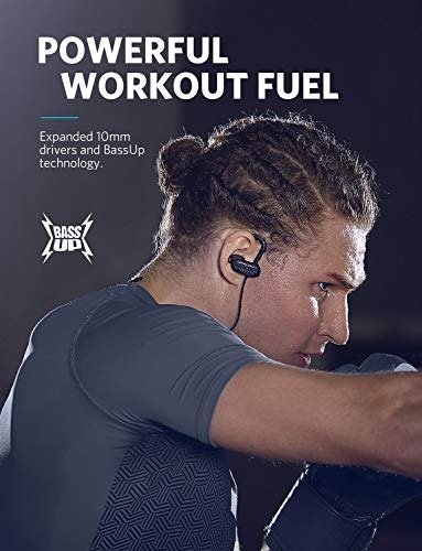 Anker Wireless Headphones, Soundcore Spirit X Bluetooth Sports Headsets w/Mic, Bluetooth 5.0, 12-Hour Battery, Noise Isolation, IPX7 Wireless Earbuds, SweatGuard Technology for Gym Running Workout