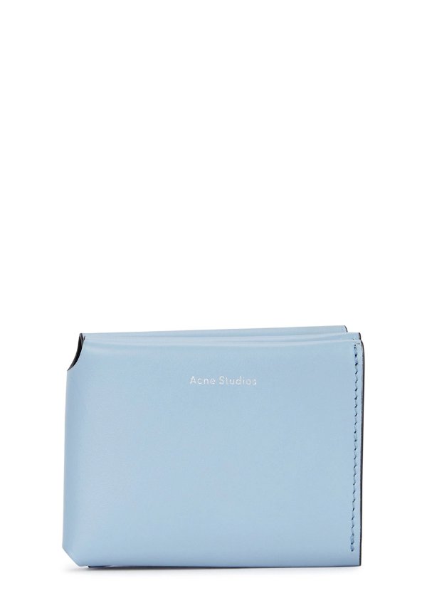 Pale blue leather wallet